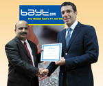Bayt.com Choice Winner keerthish rao receiving his Certificates of Honor from Rabea Ataya CEO, Bayt.com