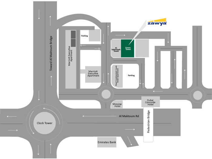 Our Location dubai Green Tower map